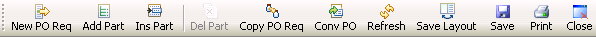 PO Req detail tab toolbar